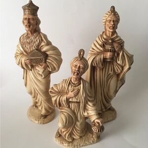 Vintage Janette 1970 Ceramic Nativity Set The 3 Wise Men